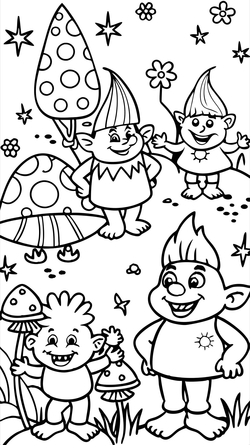 Páginas para colorear de trolls gratis